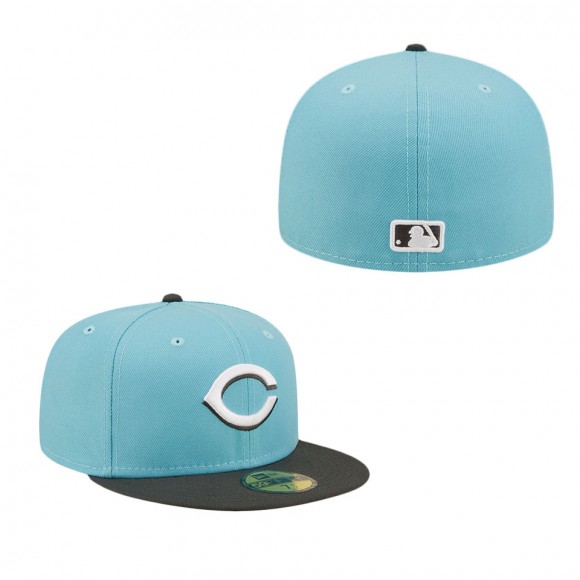 Men's Cincinnati Reds New Era Light Blue Charcoal Two-Tone Color Pack 59FIFTY Fitted Hat