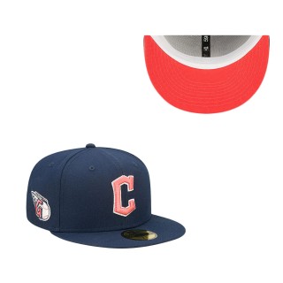 Men's Cleveland Guardians Navy Logo Lava Undervisor 59FIFTY Fitted Hat