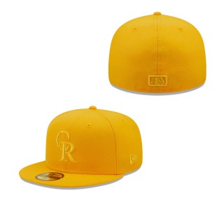 Men's Colorado Rockies Gold Tonal 59FIFTY Fitted Hat