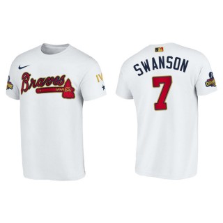 2022 Gold Program Dansby Swanson Braves White Men's T-Shirt