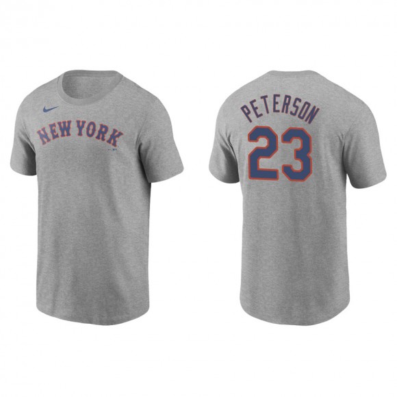 Men's Mets David Peterson Gray Nike T-Shirt