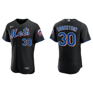 Men's New York Mets David Robertson Black Authentic Alternate Jersey