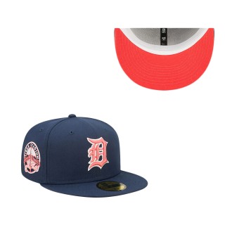 Men's Detroit Tigers Navy Cooperstown Collection Lava Undervisor 59FIFTY Fitted Hat