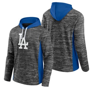 Men's Dodgers Gray Royal Instant Replay Color Block Pullover Hoodie