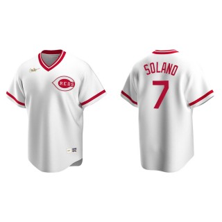 Men's Reds Donovan Solano White Cooperstown Collection Home Jersey