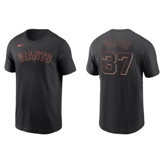 Men's San Francisco Giants Donovan Walton Black Name & Number T-Shirt