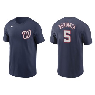 Men's Nationals Ehire Adrianza Navy Name & Number Nike T-Shirt