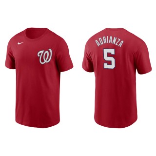Men's Nationals Ehire Adrianza Red Name & Number Nike T-Shirt