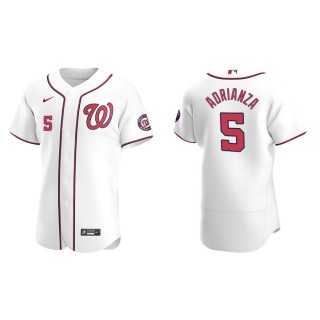 Men's Nationals Ehire Adrianza White Authentic Home Jersey