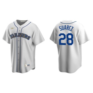 Men's Mariners Eugenio Suarez White Cooperstown Collection Home Jersey