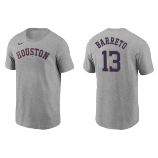 Men's Astros Franklin Barreto Gray Name & Number Nike T-Shirt