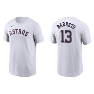 Men's Astros Franklin Barreto White Name & Number Nike T-Shirt