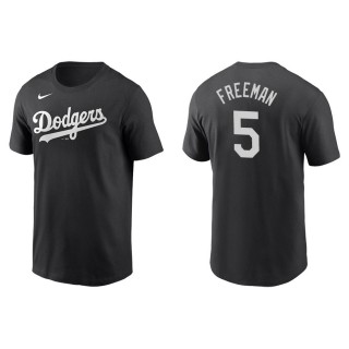 Men's Dodgers Freddie Freeman Black Name & Number Nike T-Shirt