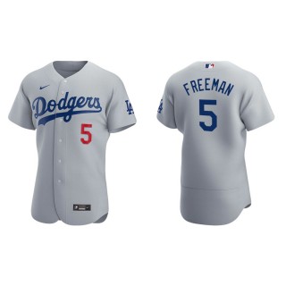 Men's Dodgers Freddie Freeman Gray Authentic Alternate Jersey
