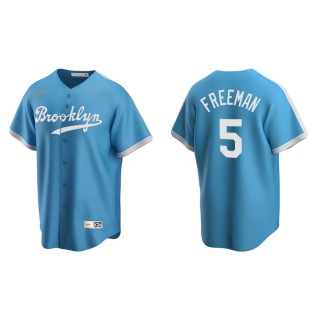 Men's Brooklyn Dodgers Freddie Freeman Light Blue Cooperstown Collection Alternate Jersey