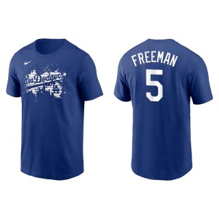 Men's Dodgers Freddie Freeman Royal 2021 City Connect Graphic T-Shirt