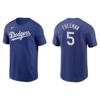 Men's Dodgers Freddie Freeman Royal Name & Number Nike T-Shirt