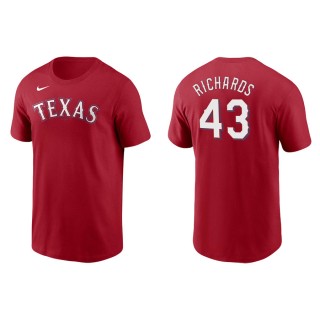 Men's Rangers Garrett Richards Red Name & Number Nike T-Shirt