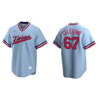 Men's Twins Gilberto Celestino Light Blue Cooperstown Collection Road Jersey