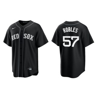 Men's Red Sox Hansel Robles Black White Replica Official Jersey