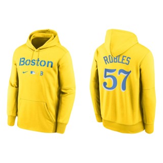 Men's Red Sox Hansel Robles Gold 2021 City Connect Therma Hoodie