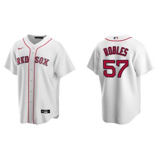 Men's Red Sox Hansel Robles White Replica Home Jersey
