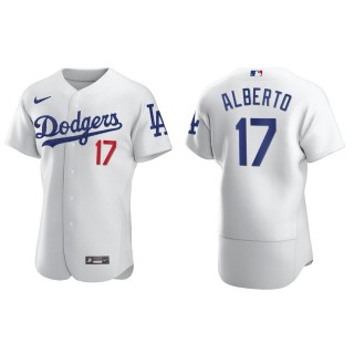 Men's Dodgers Hanser Alberto White Authentic Home Jersey