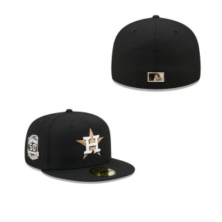 Men's Houston Astros Black Wheat Undervisor 59FIFTY Fitted Hat