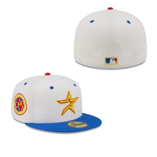 Men's Houston Astros White Royal 40th Anniversary Cherry Lolli 59FIFTY Fitted Hat