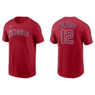 Men's Los Angeles Angels Hunter Renfroe Red Name & Number T-Shirt