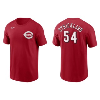 Men's Reds Hunter Strickland Red Name & Number Nike T-Shirt