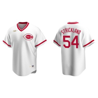 Men's Reds Hunter Strickland White Cooperstown Collection Home Jersey