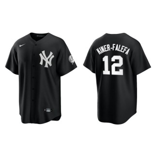 Men's Yankees Isiah Kiner-Falefa Black White Replica Official Jersey