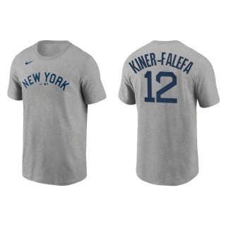 Men's Yankees Isiah Kiner-Falefa Gray 2021 Field of Dreams T-Shirt