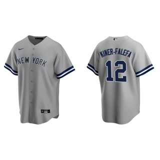 Men's Yankees Isiah Kiner-Falefa Gray Replica Road Jersey