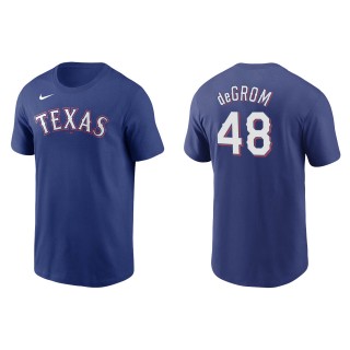 Men's Texas Rangers Jacob deGrom Royal Name & Number T-Shirt