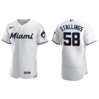 Men's Marlins Jacob Stallings White Authentic Home Jersey