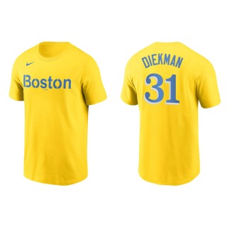 Men's Red Sox Jake Diekman Gold 2021 City Connect Wordmark T-Shirt
