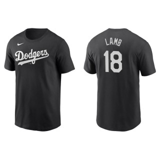 Men's Dodgers Jake Lamb Black Name & Number Nike T-Shirt