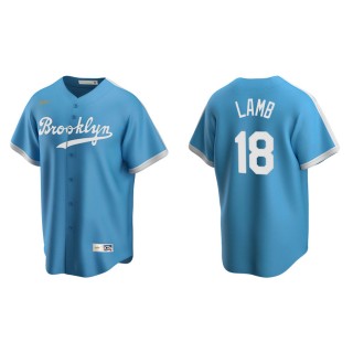 Men's Brooklyn Dodgers Jake Lamb Light Blue Cooperstown Collection Alternate Jersey