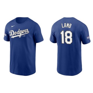 Men's Dodgers Jake Lamb Royal 2021 City Connect T-Shirt