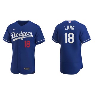 Men's Dodgers Jake Lamb Royal Authentic Alternate Jersey
