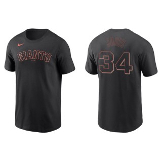 Men's Giants Jakob Junis Black Name & Number Nike T-Shirt