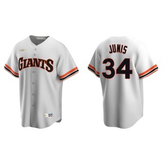 Men's Giants Jakob Junis White Cooperstown Collection Home Jersey