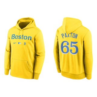 Men's Red Sox James Paxton Gold 2021 City Connect Therma Hoodie