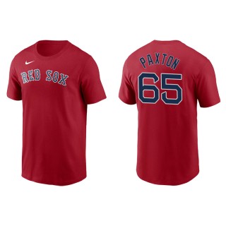 Men's Red Sox James Paxton Red Name & Number Nike T-Shirt