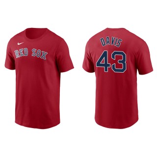 Men's Boston Red Sox Jaylin Davis Red Name & Number T-Shirt