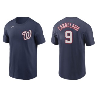 Men's Washington Nationals Jeimer Candelario Navy Name & Number T-Shirt