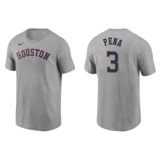 Men's Astros Jeremy Pena Gray Name & Number Nike T-Shirt