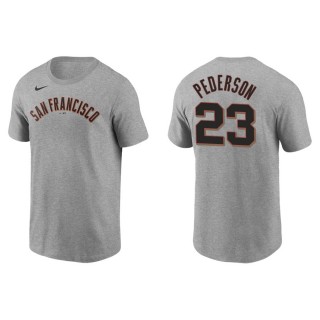 Men's Giants Joc Pederson Gray Name & Number Nike T-Shirt